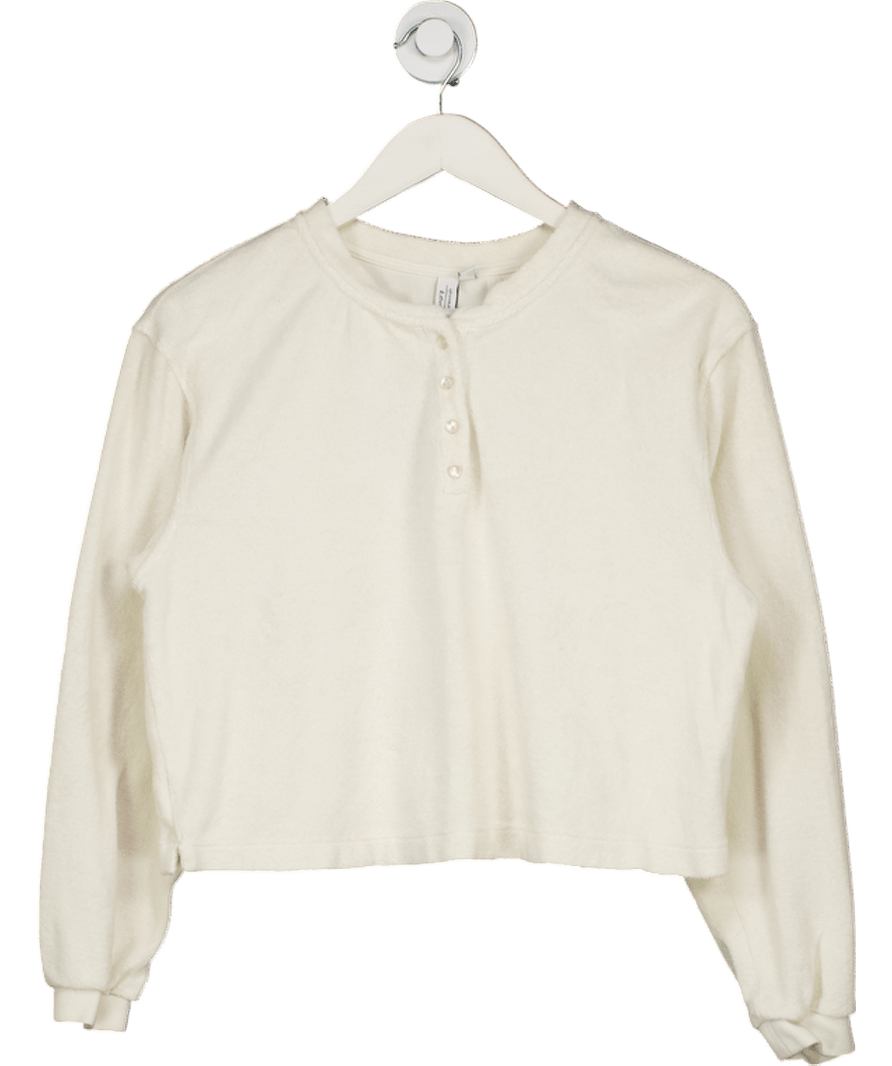 & Other Stories Cream Boxy Pearl Button Top UK S - Reliked