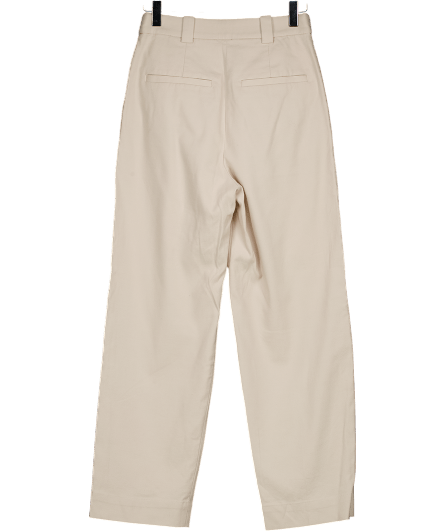 & Other Stories Cream Pleated Tapered Trousers UK 6 - Reliked
