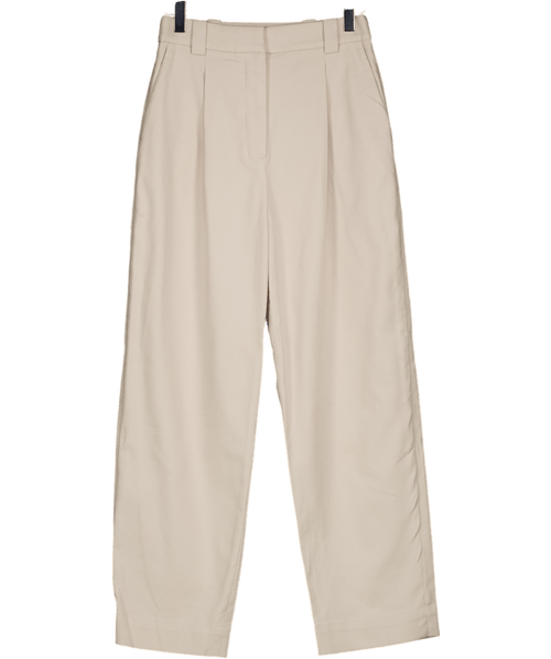 & Other Stories Cream Pleated Tapered Trousers UK 6 - Reliked