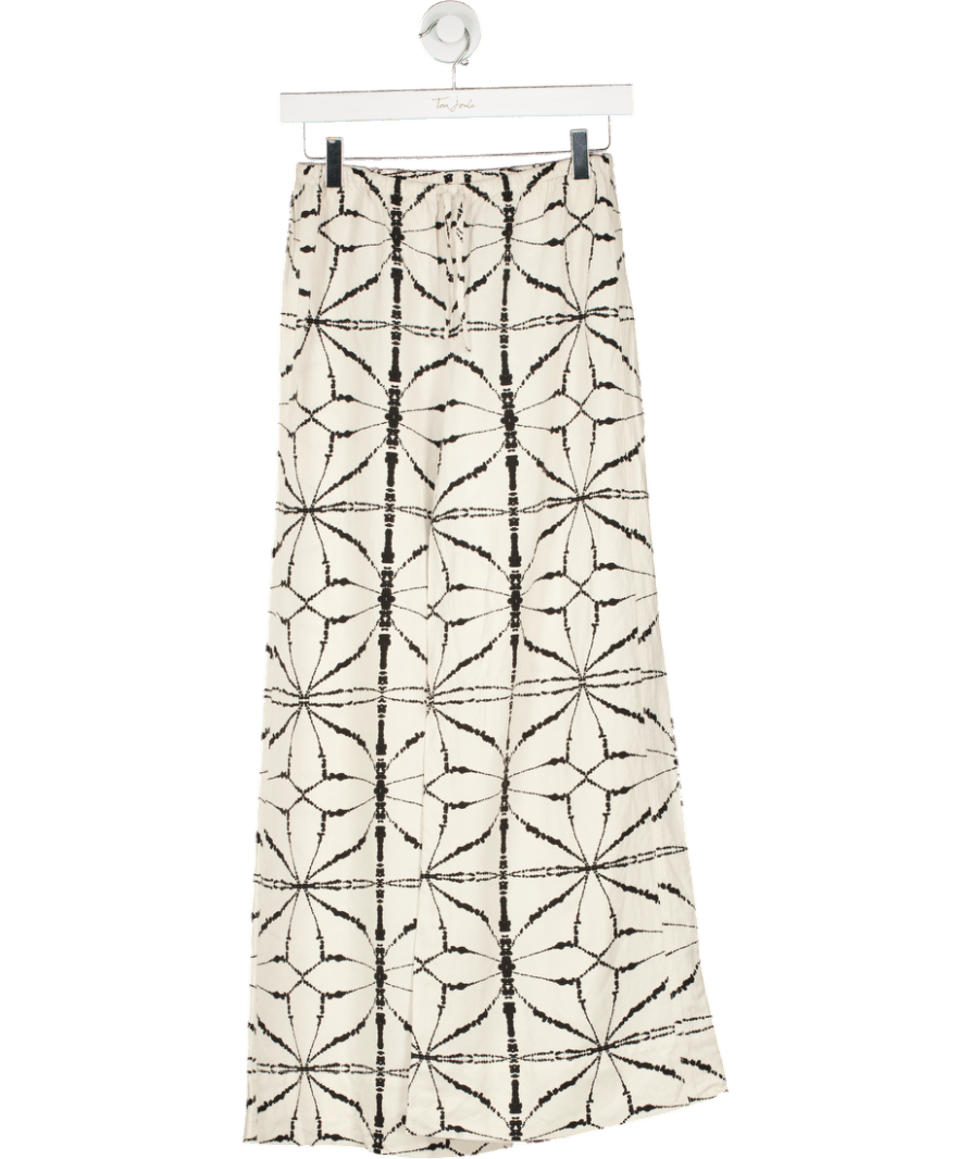 & Other Stories Cream Relaxed Linen Blend Drawstring Trousers UK 6 - Reliked