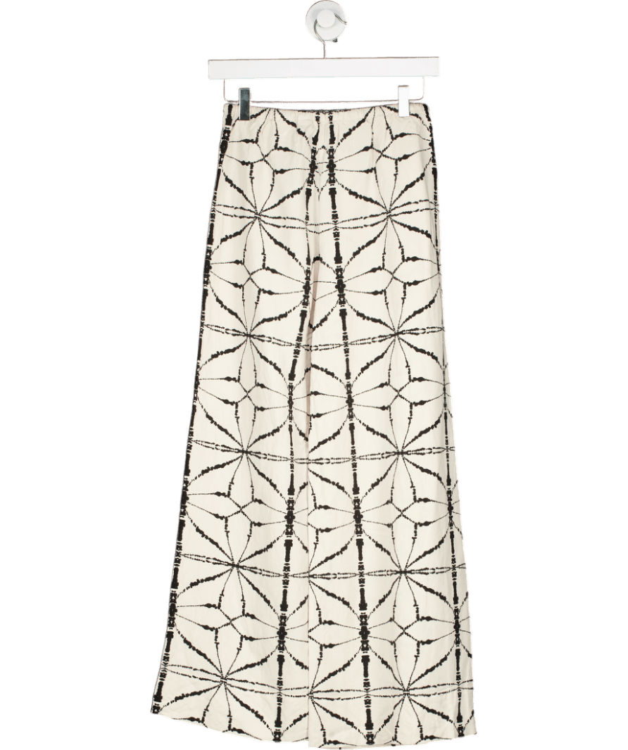 & Other Stories Cream Relaxed Linen Blend Drawstring Trousers UK 6 - Reliked