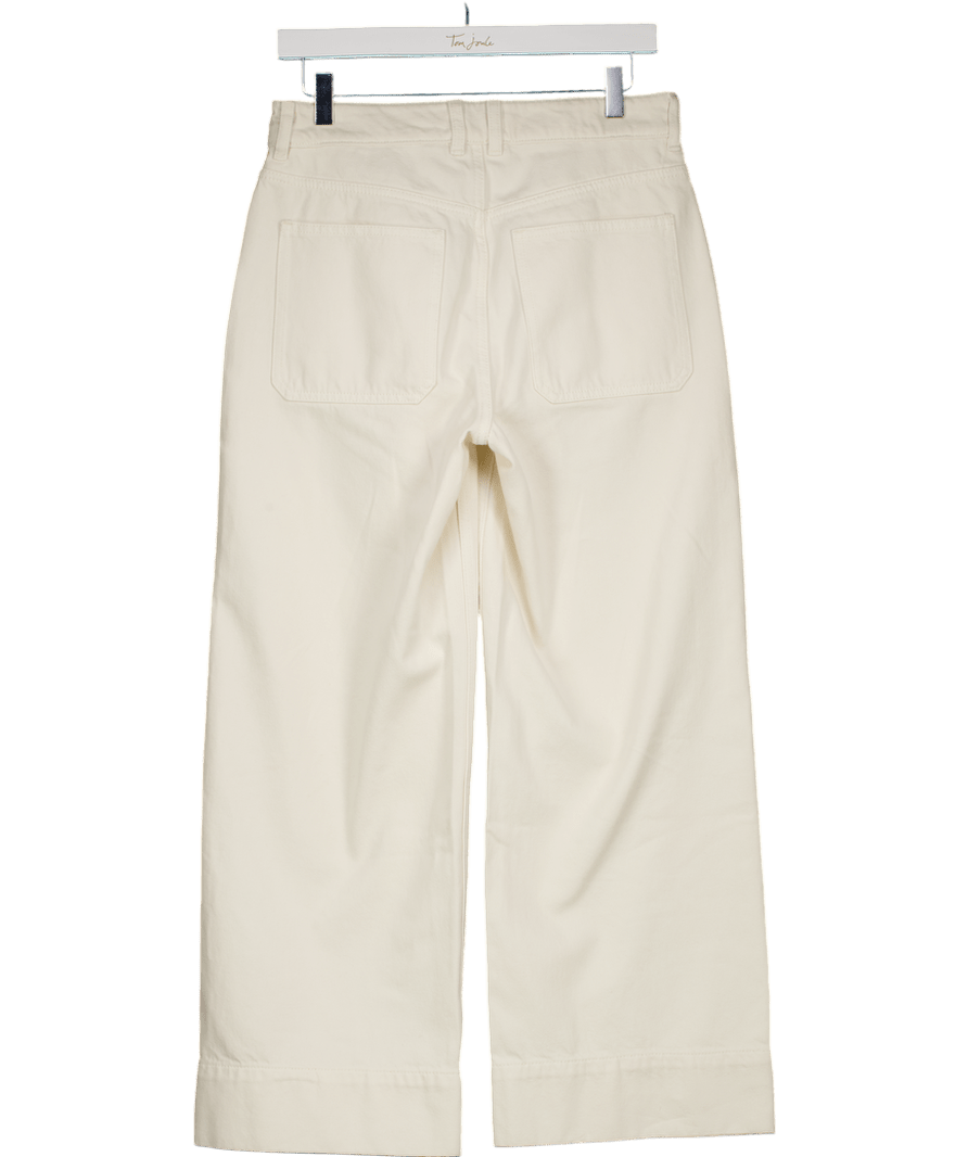 & Other Stories Cream Straight Cropped Jeans UK 10 - Reliked