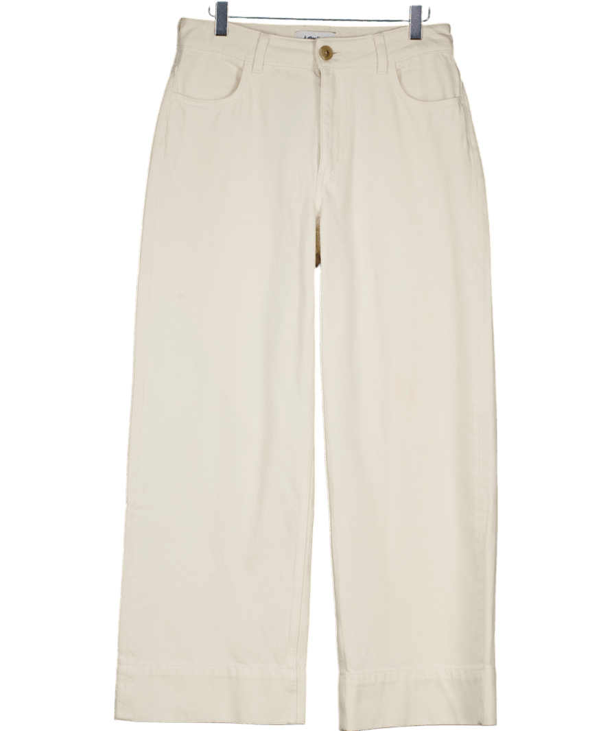 & Other Stories Cream Straight Cropped Jeans UK 10 - Reliked