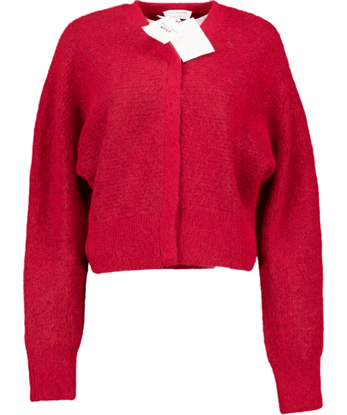 & Other Stories Dark Red Mohair Rib - knit Cardigan UK S - Reliked