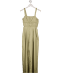 & Other Stories Green Linen Blend Wide Leg Jumpsuit With Ruched Bodice Detail UK 8 - Reliked