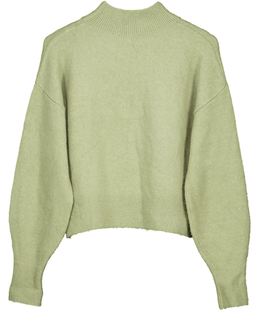& Other Stories Green Mock Neck Jumper UK S - Reliked