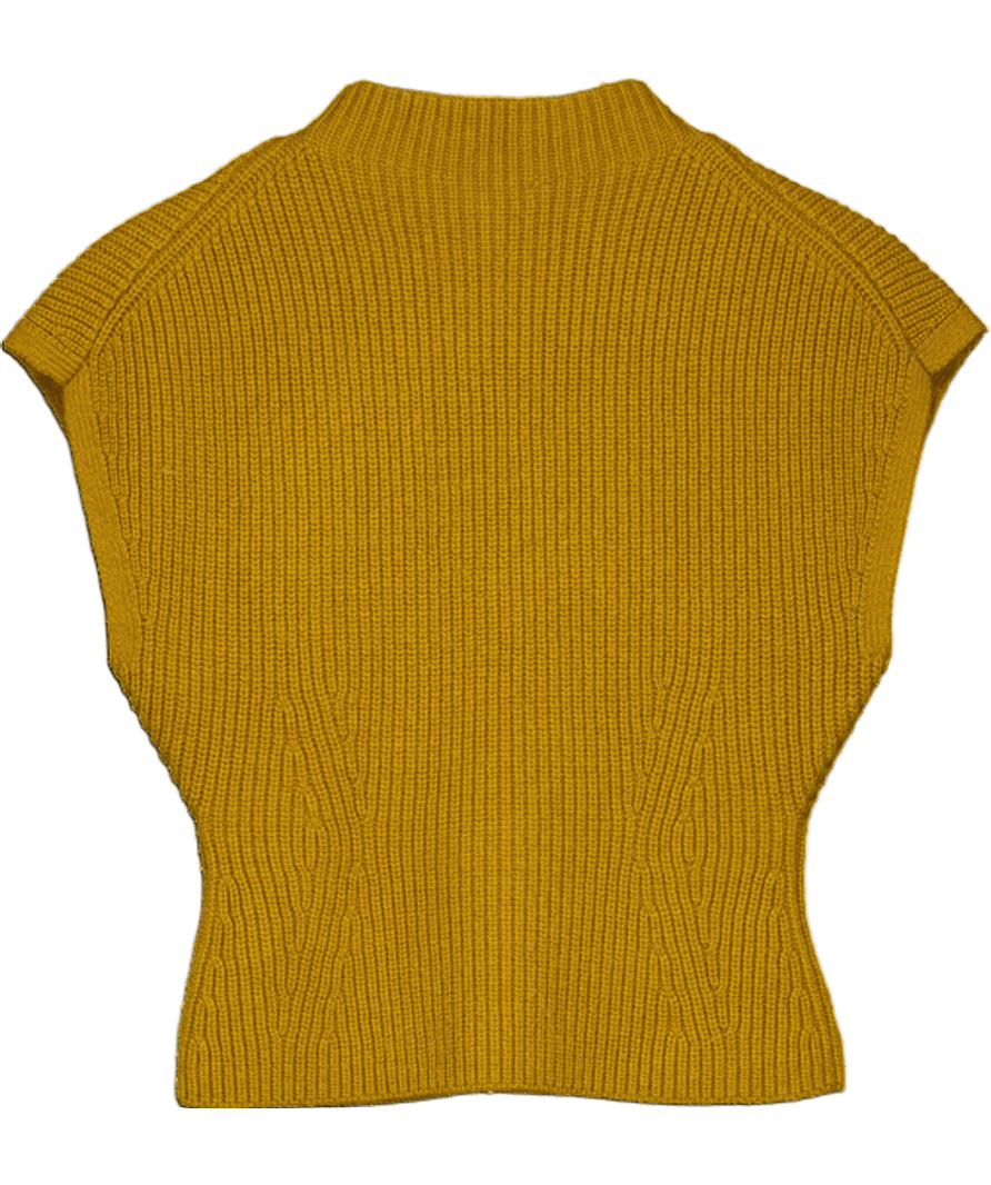 & Other Stories Green Rib - knit Mock - neck Vest UK XS - Reliked