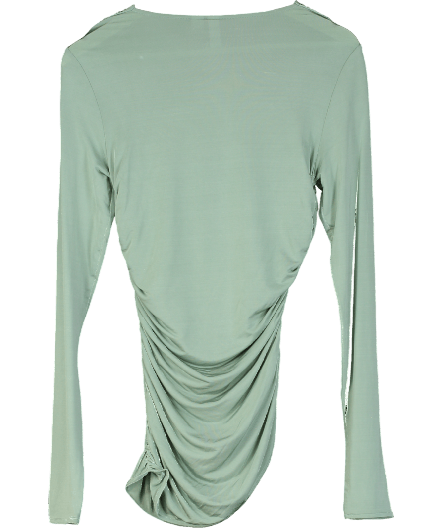 & Other Stories Green Ruched Wrap Top UK S - Reliked