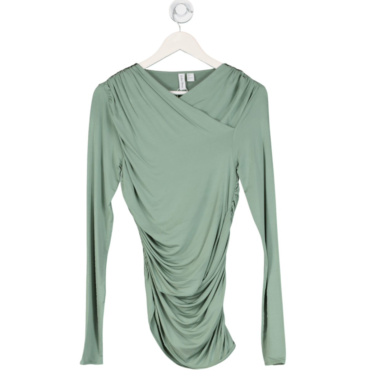 & Other Stories Green Ruched Wrap Top UK S - Reliked