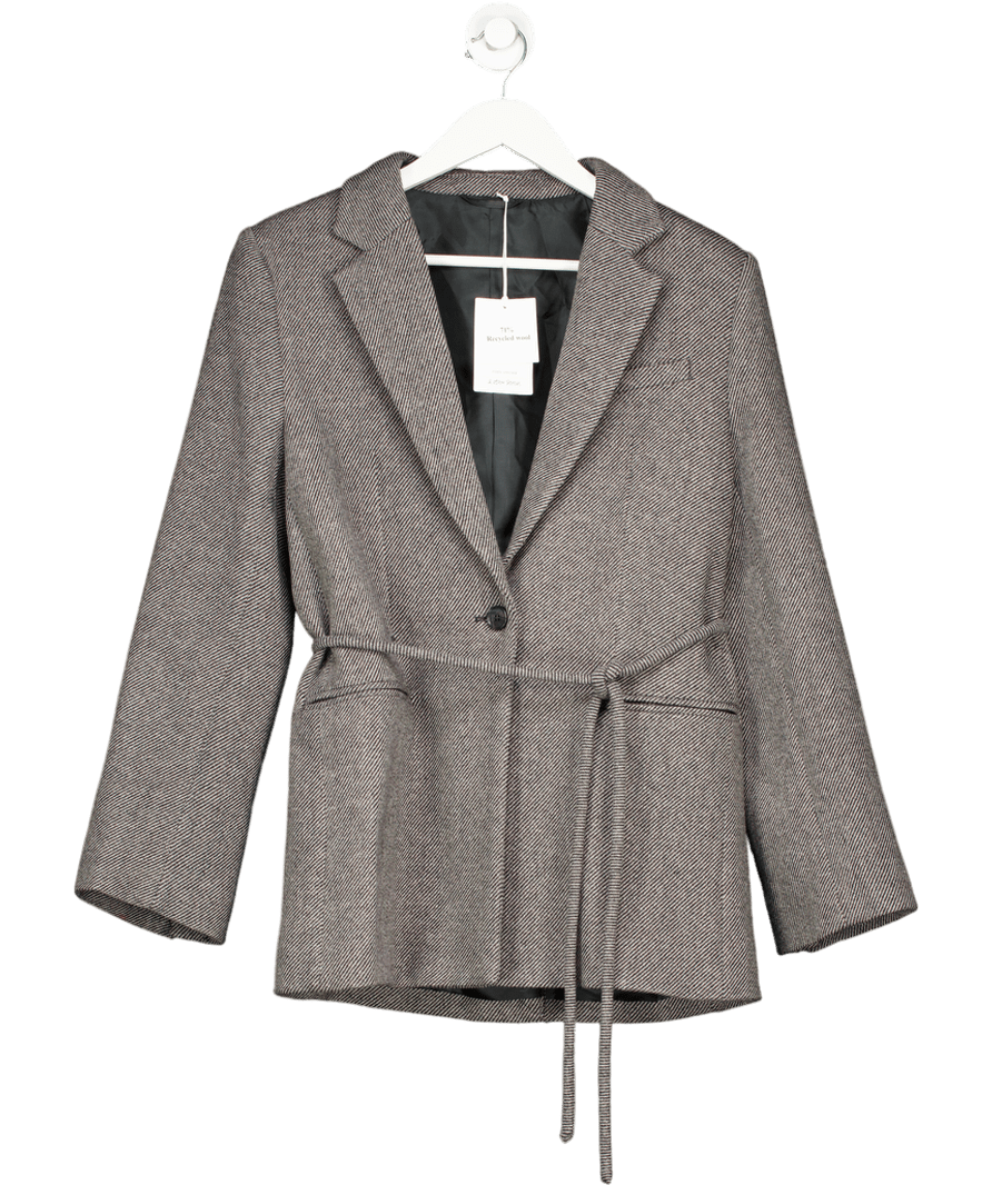 & Other Stories Grey Tweed Single - breasted Wool Blend Blazer UK 10 - Reliked