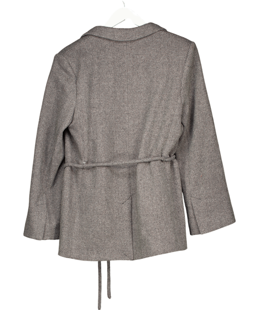 & Other Stories Grey Tweed Single - breasted Wool Blend Blazer UK 10 - Reliked