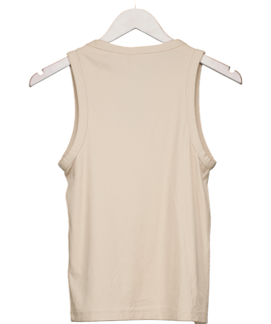 & Other Stories Light Beige Fitted Ribbed Tank Top UK M - Reliked