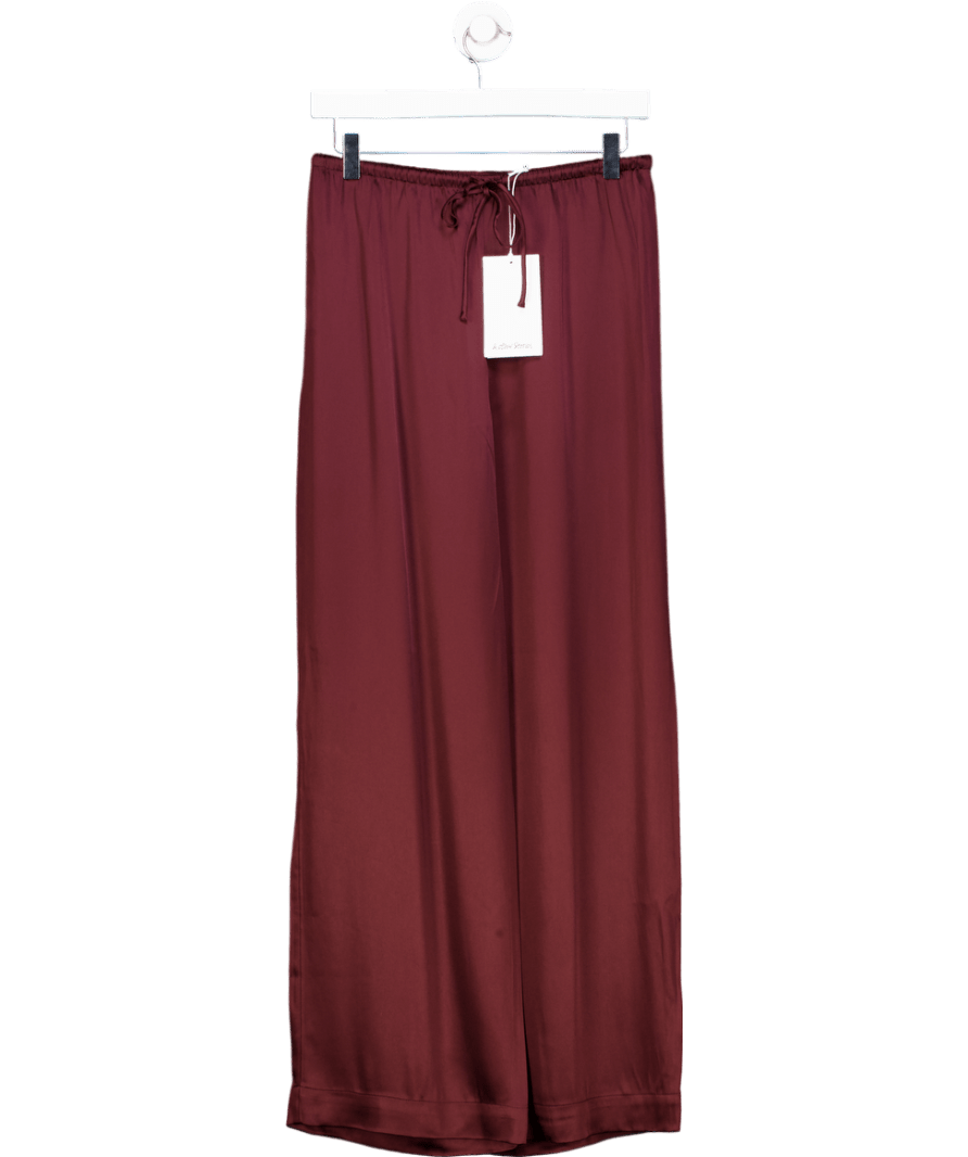 & Other Stories Red Burgundy Drawstring Satin Trousers UK 8 - Reliked