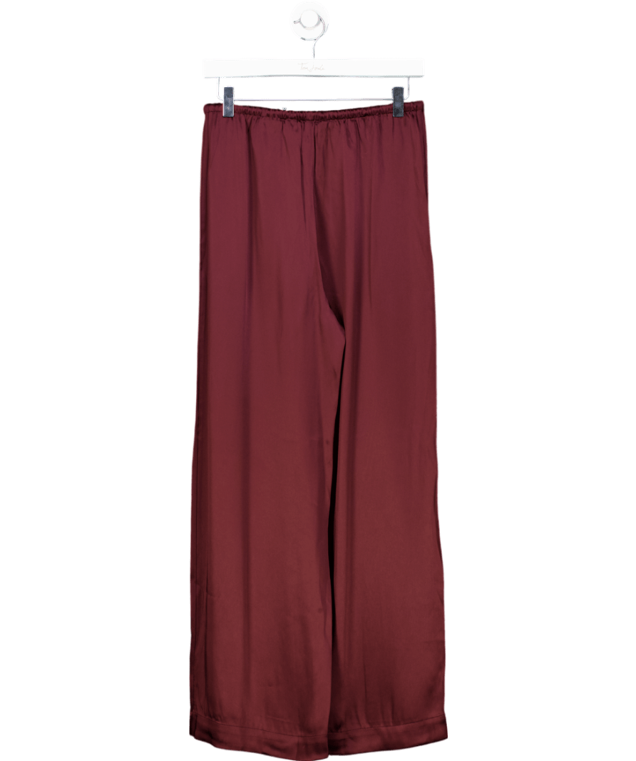 & Other Stories Red Burgundy Drawstring Satin Trousers UK 8 - Reliked