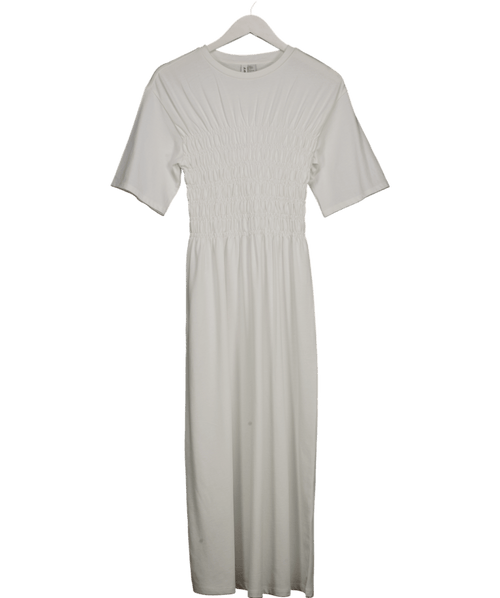 & Other Stories White Smocked Midi Dress UK S - Reliked