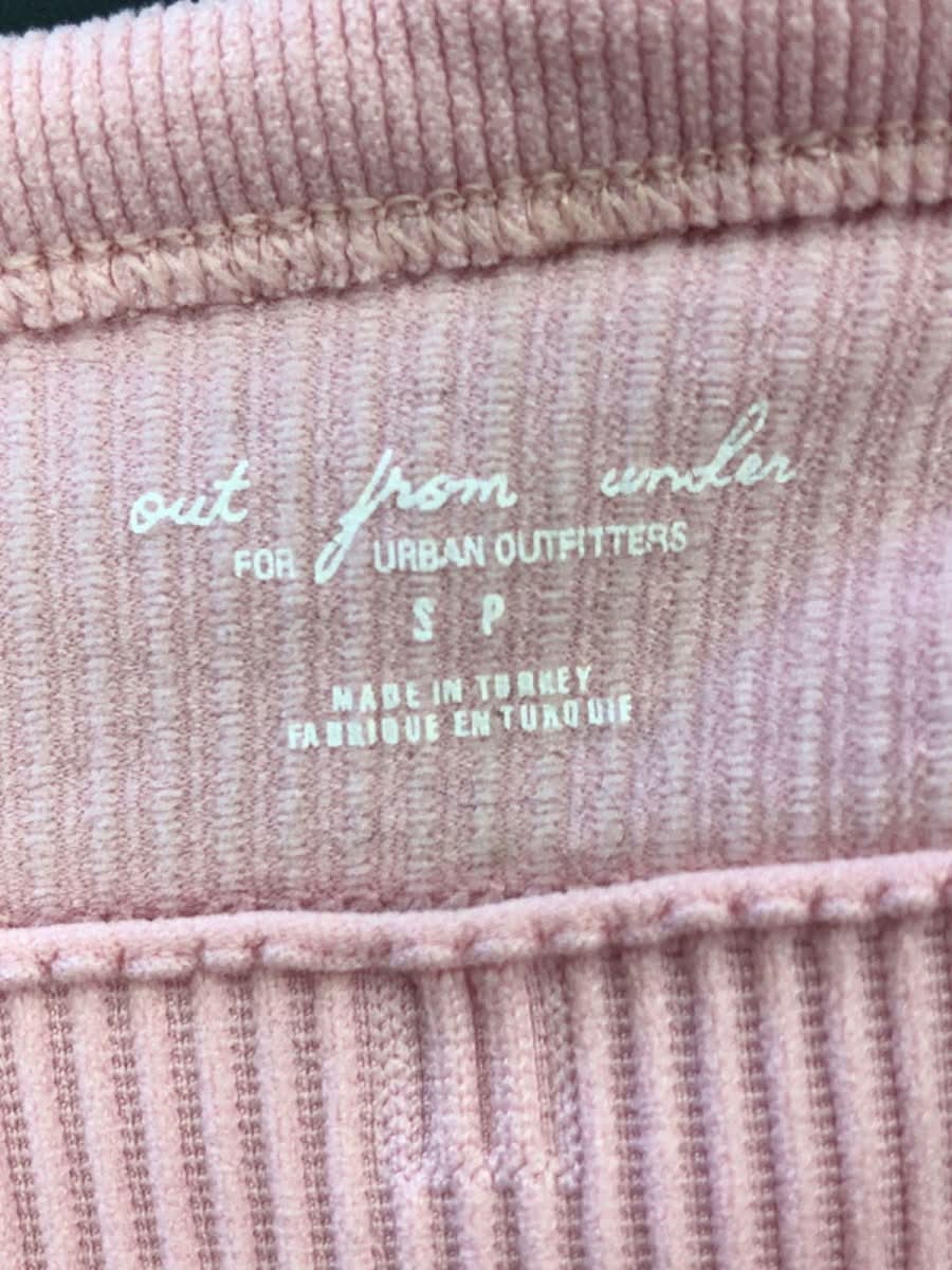 Out From Under Pink Halter Neck Crop Top UK S - Reliked