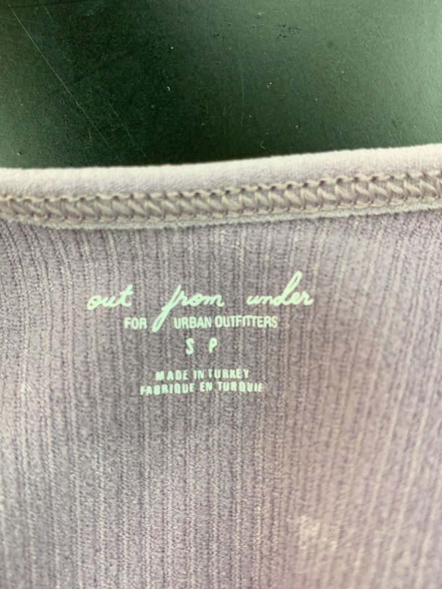 Out From Under Purple Lettuce Edge Acid Wash Tank Top UK S - Reliked