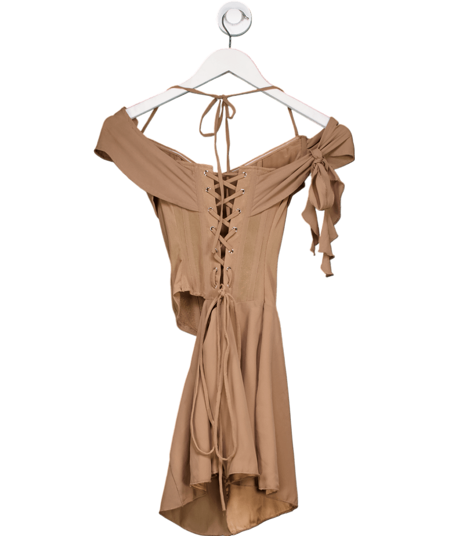outcast Brown Zalandia Mini Dress UK S - Reliked