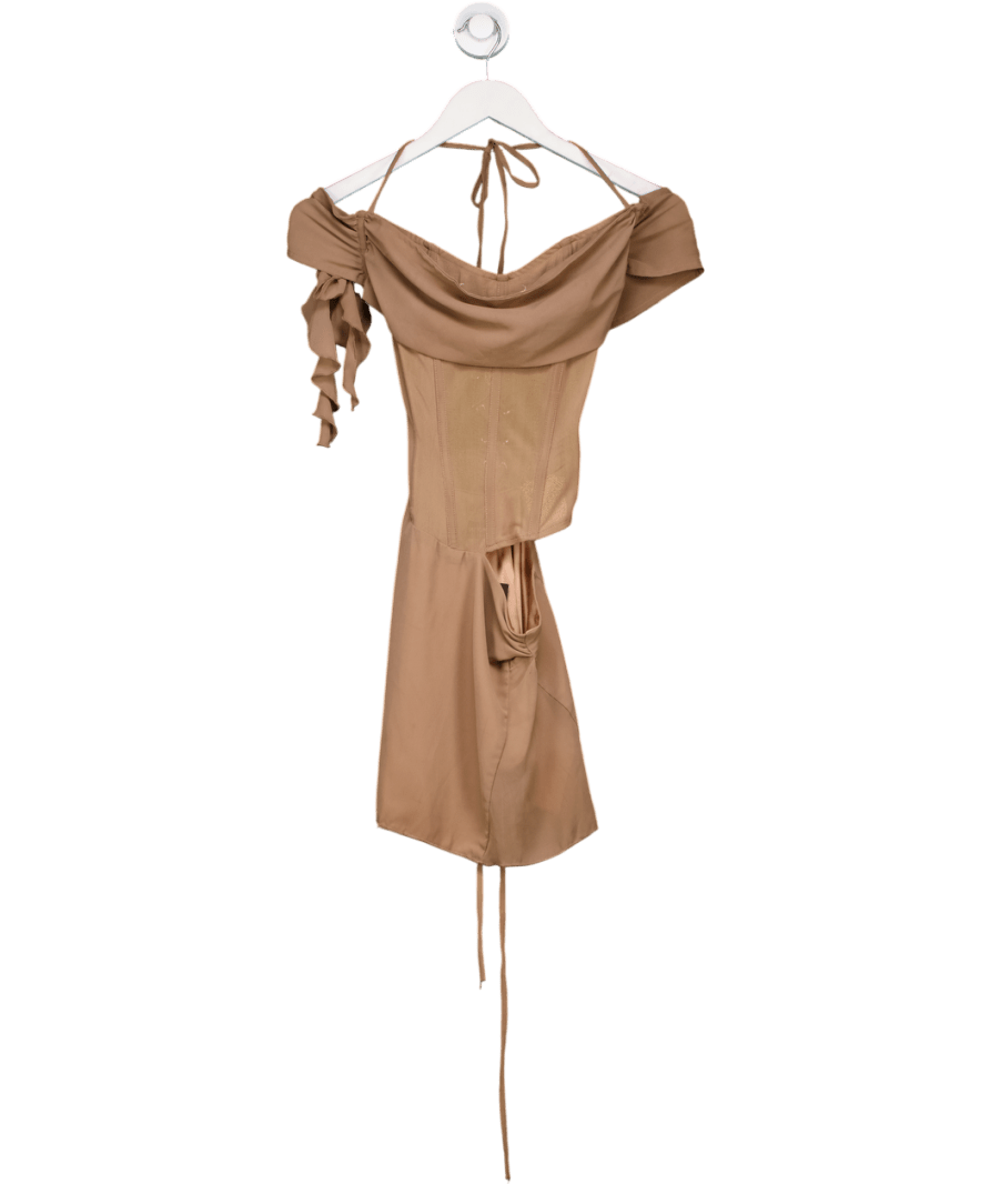 outcast Brown Zalandia Mini Dress UK S - Reliked