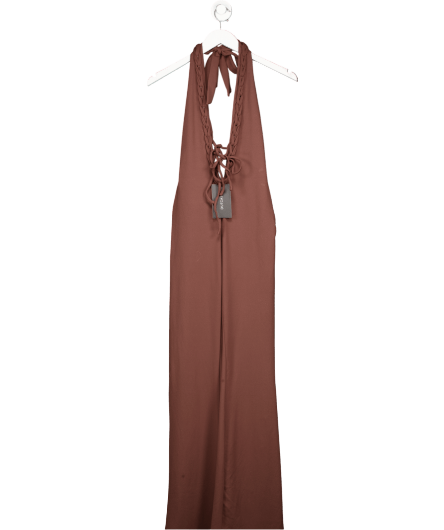 Outcast Chocolate Brown Bluebell Jumpsuit UK S - Reliked