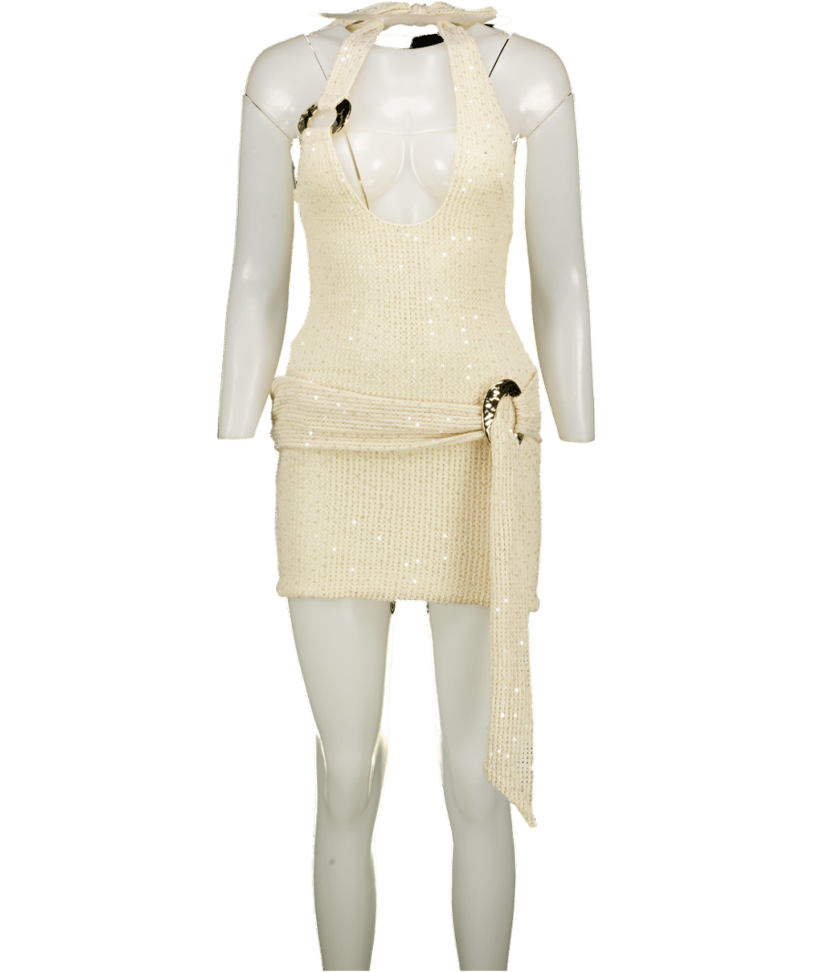 outcast Cream Adima Mini Dress UK S - Reliked