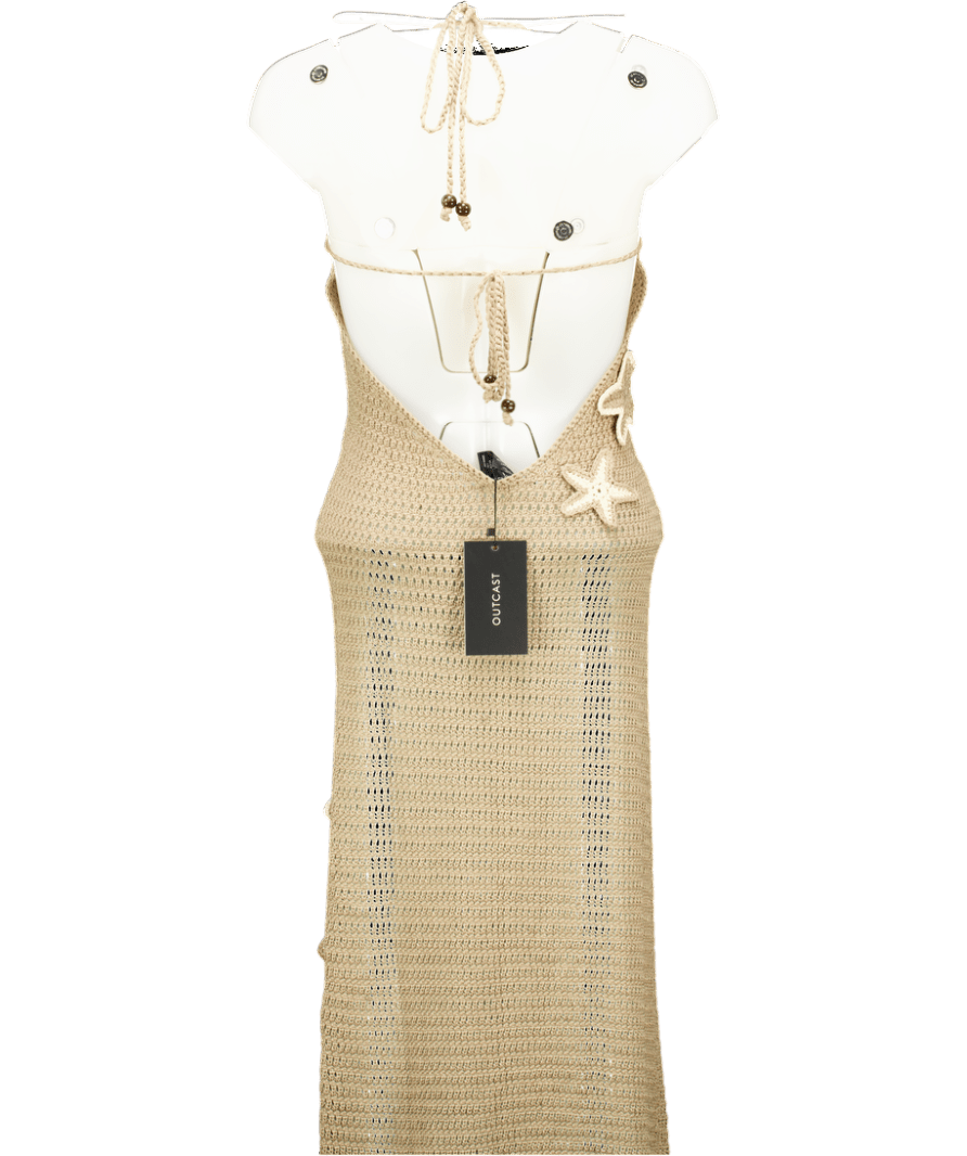 Outcast Umbra Maxi Dress Beige & White UK S/M - Reliked