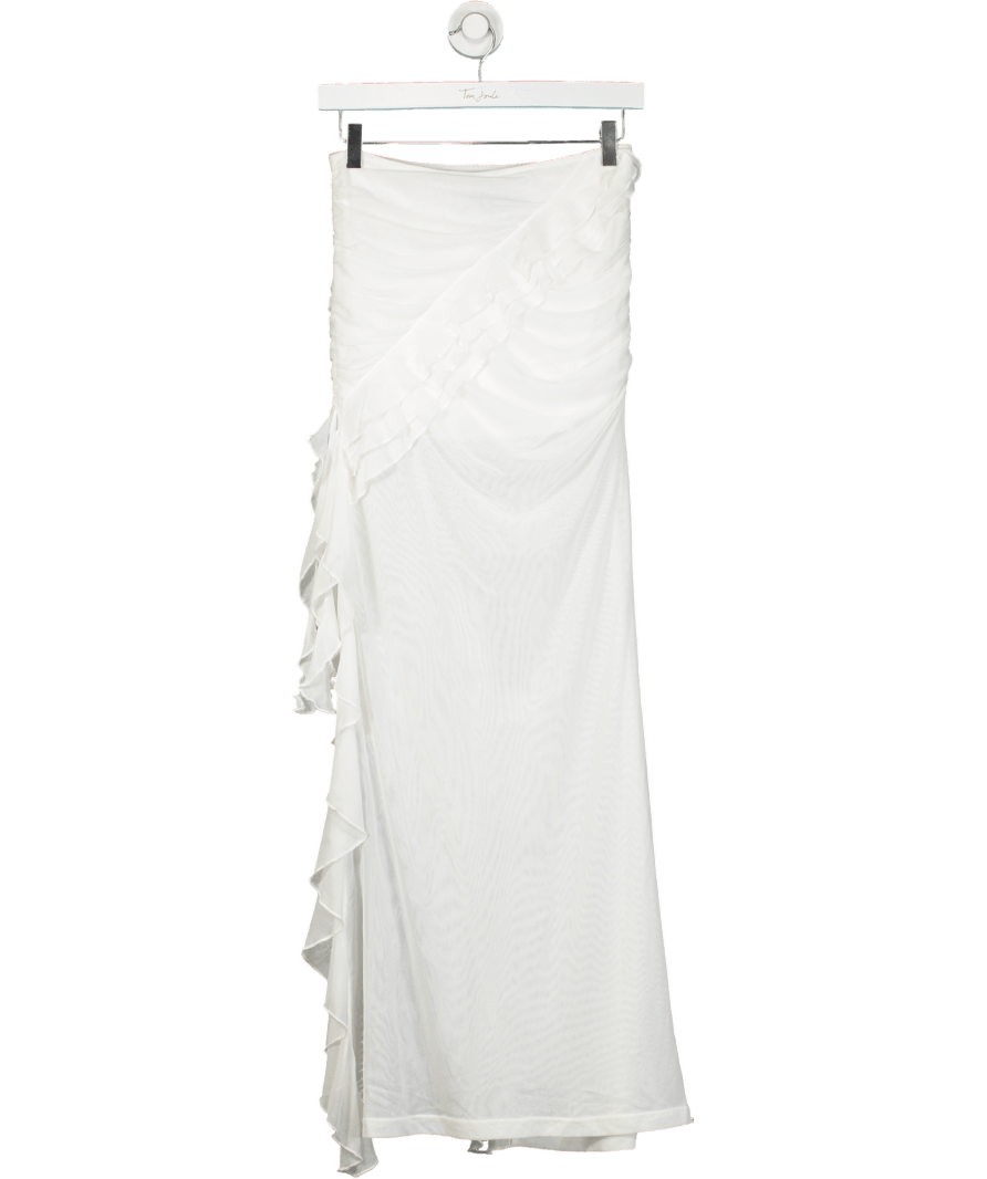Outcast White Bandeau Ruffle Dress UK S - Reliked