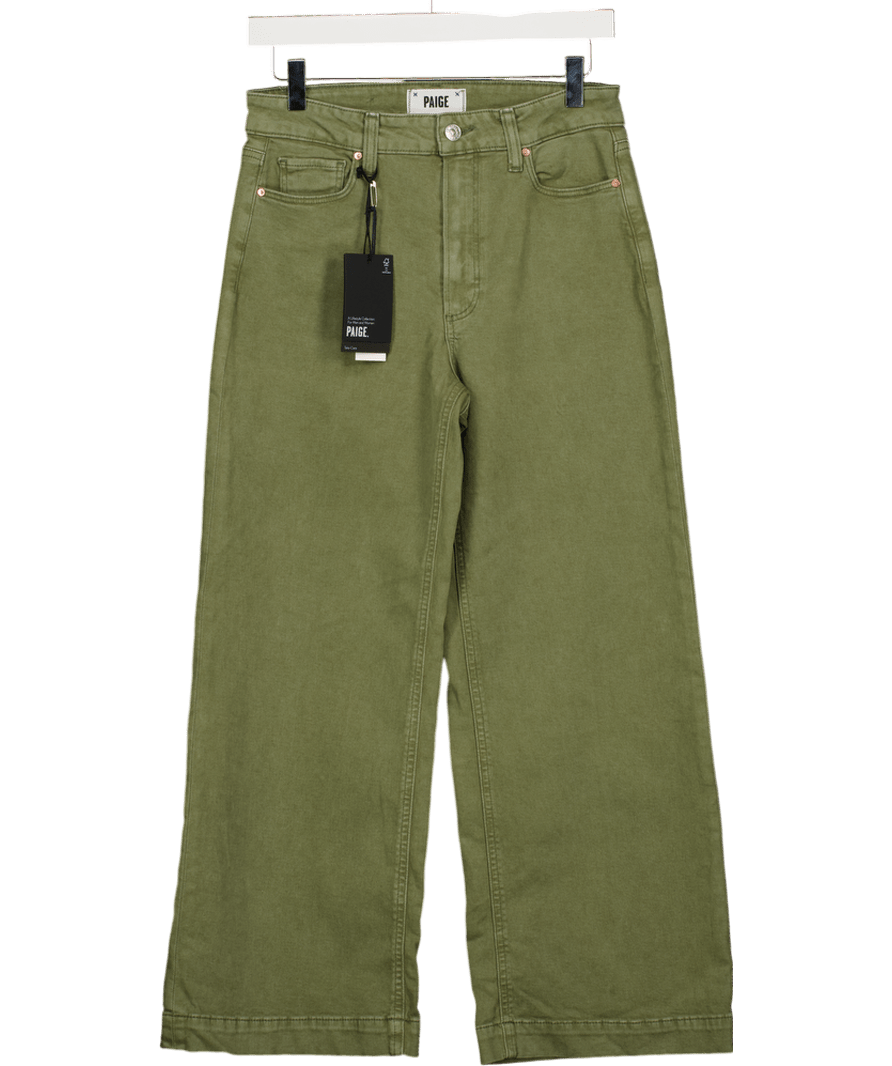 PAIGE Green Anessa High - rise Wide - leg Jeans W27 - Reliked