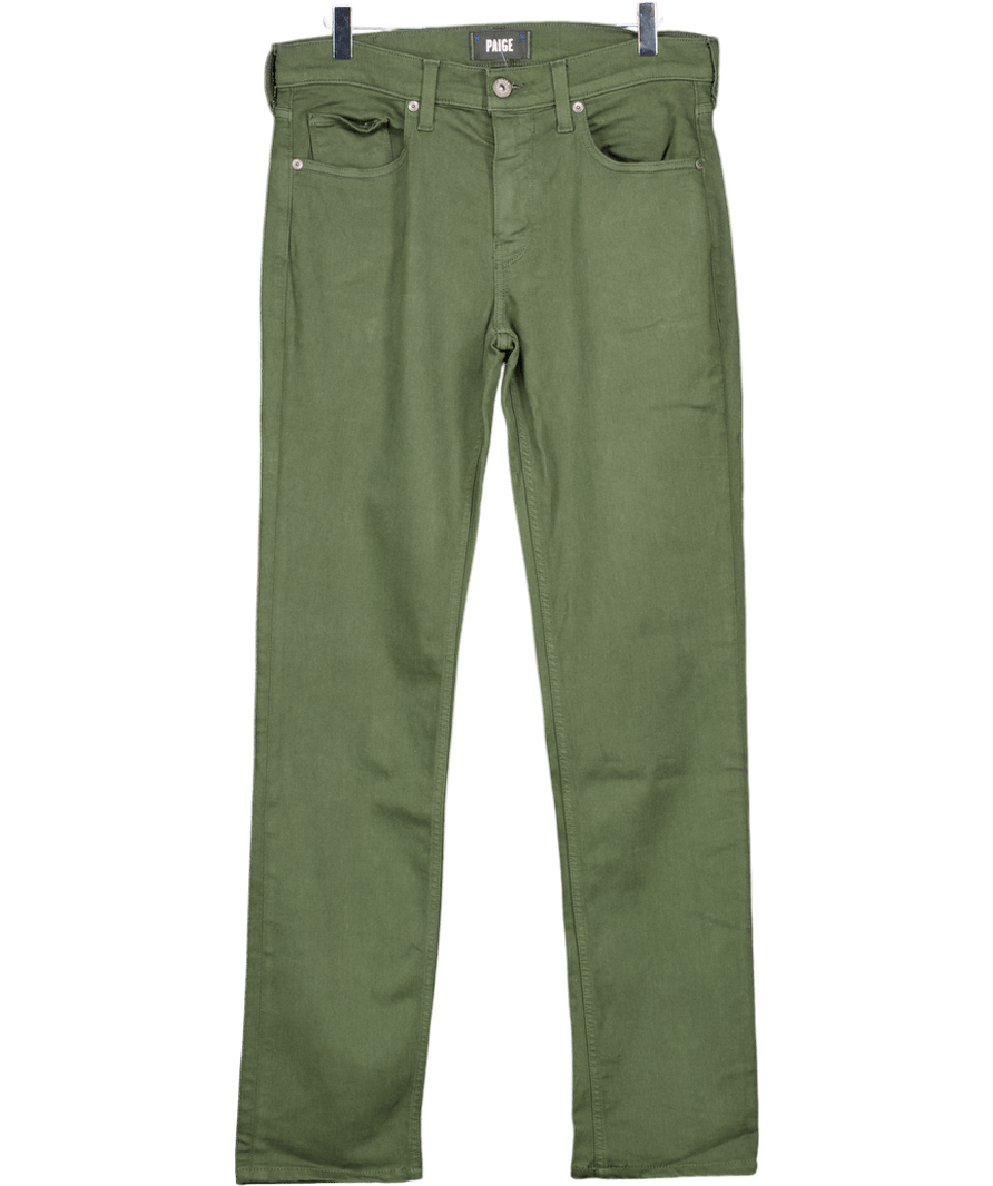 PAIGE Green Lennox Slim - fit Stretch - denim Jeans W31 - Reliked