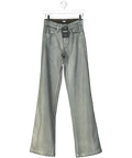 PAIGE Grey Midnight Claudine Coated Flare Trousers W24 - Reliked