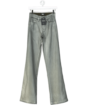 PAIGE Grey Midnight Claudine Coated Flare Trousers W24