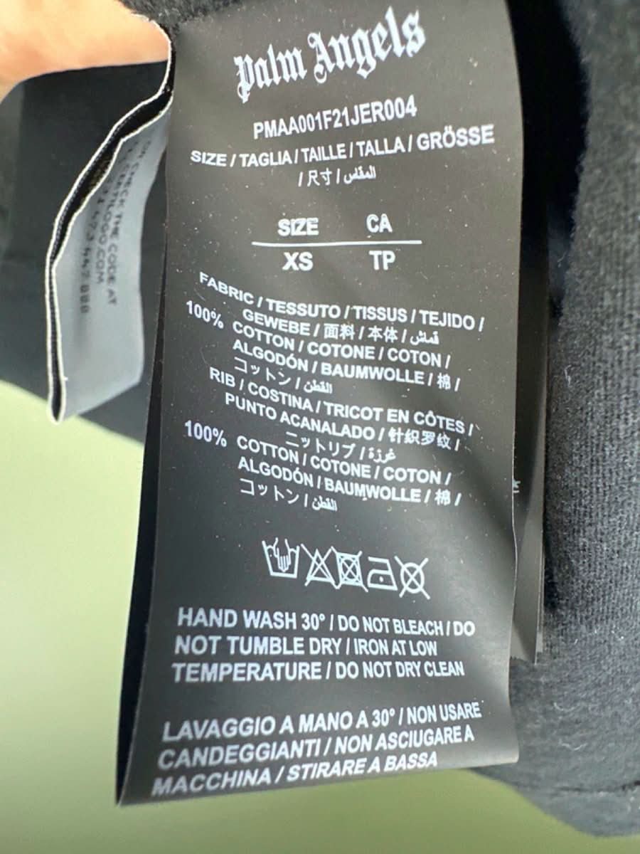 Palm Angels Dubai Sprayed T-Shirt Black/Yellow UK XS - Reliked