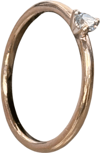 Pandora Rose Gold Plated Sterling Silver Light Blue Solitaire Ring Sz 52 - Reliked