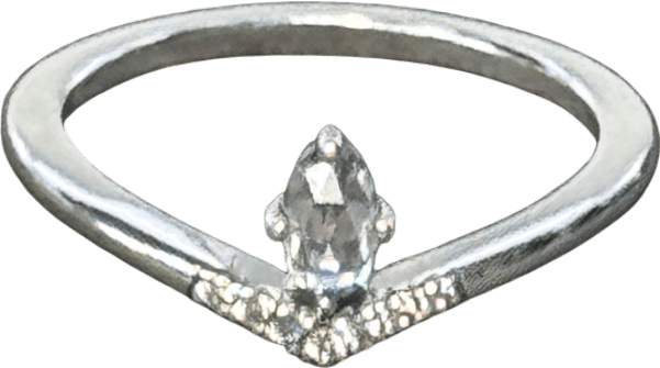 Pandora Sterling Silver / Cubic Zirconia Classic Wishbone Ring Sz 54 - Reliked