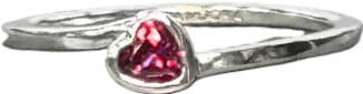 Pandora Sterling Silver Red Tilted Heart Solitaire Ring Sz 52 - Reliked
