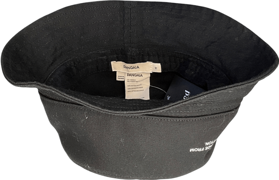 PANGAIA Black Organic Cotton Bucket Hat UK M - Reliked
