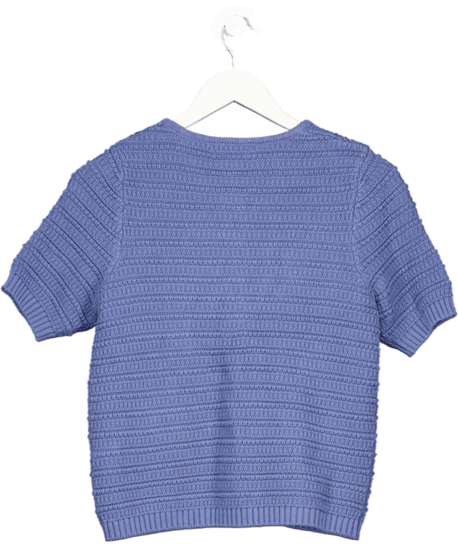papaya Blue Short Sleeve Knit Jacket UK 8 - Reliked