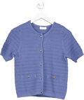 papaya Blue Short Sleeve Knit Jacket UK 8 - Reliked