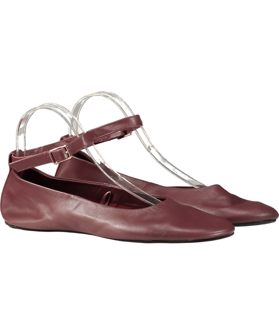 Parfois Red Bordeaux Ankle Strap Ballet Flats UK 7 EU 40 👠 - Reliked