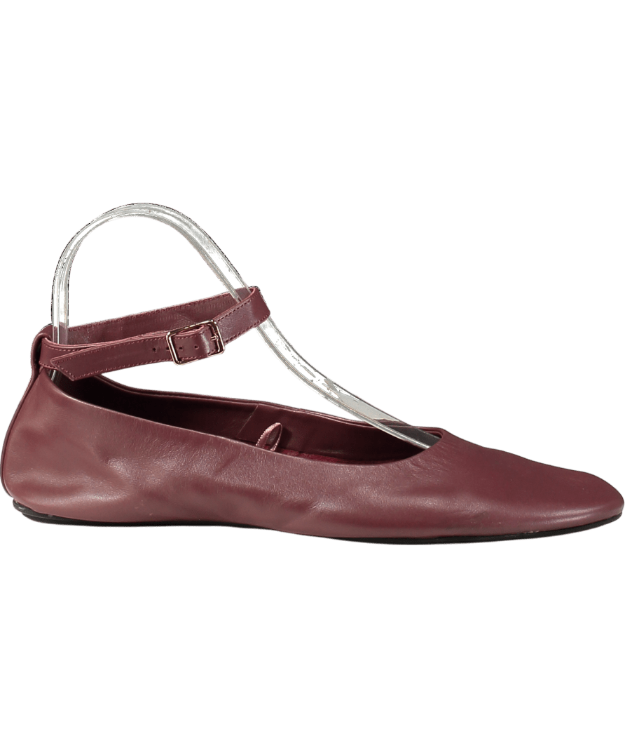 Parfois Red Bordeaux Ankle Strap Ballet Flats UK 7 EU 40 👠 - Reliked