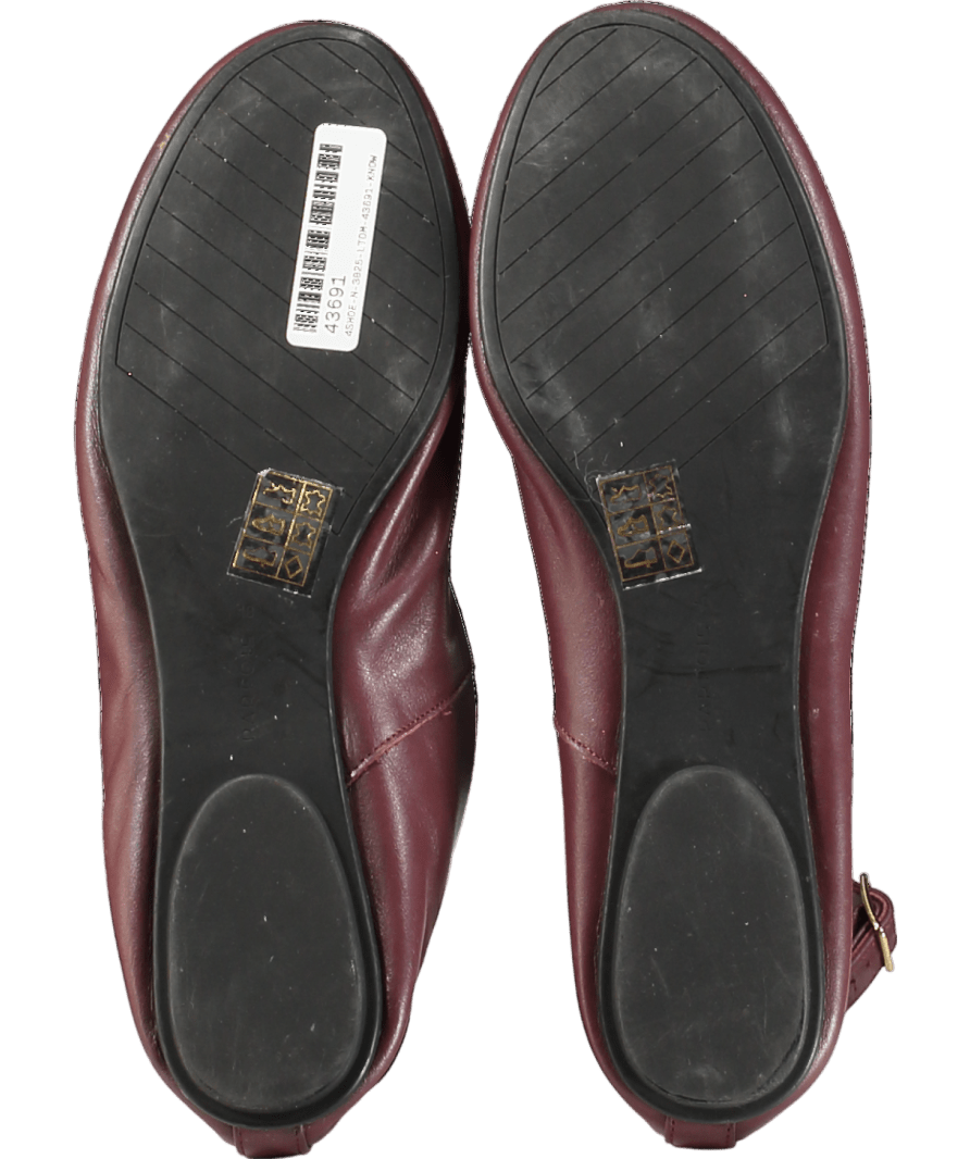 Parfois Red Bordeaux Ankle Strap Ballet Flats UK 7 EU 40 👠 - Reliked