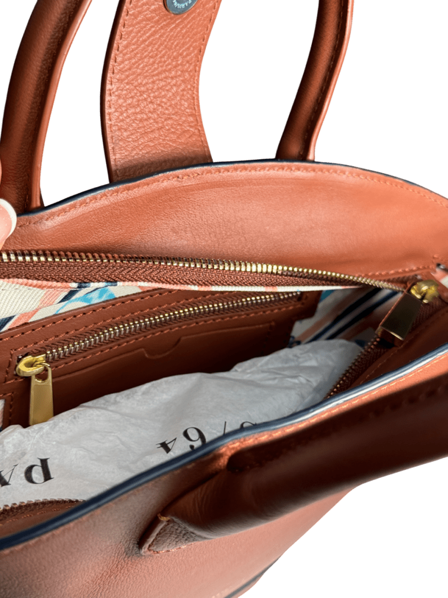 PARIS / 64 Brown Mini Lumière Caramel Leather Handbag. - Reliked