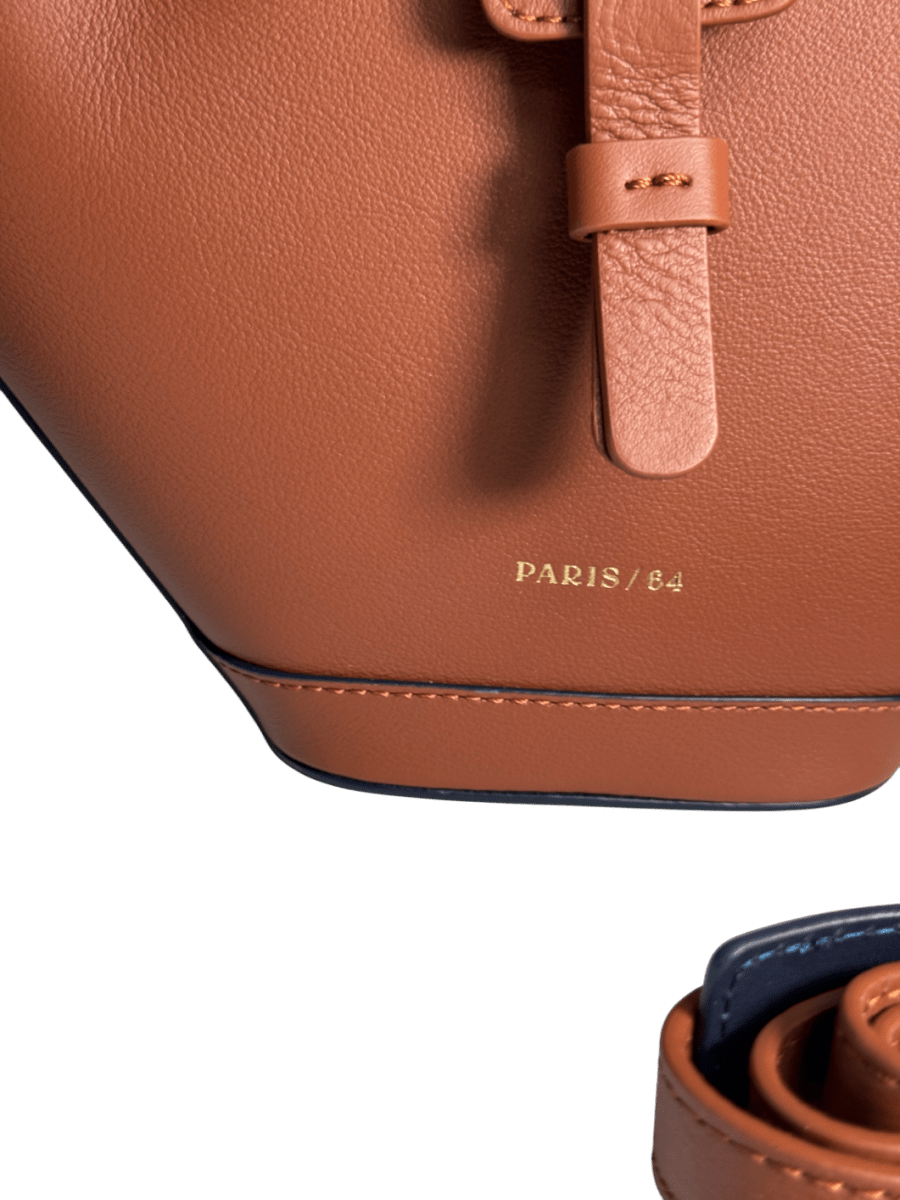 PARIS / 64 Brown Mini Lumière Caramel Leather Handbag. - Reliked