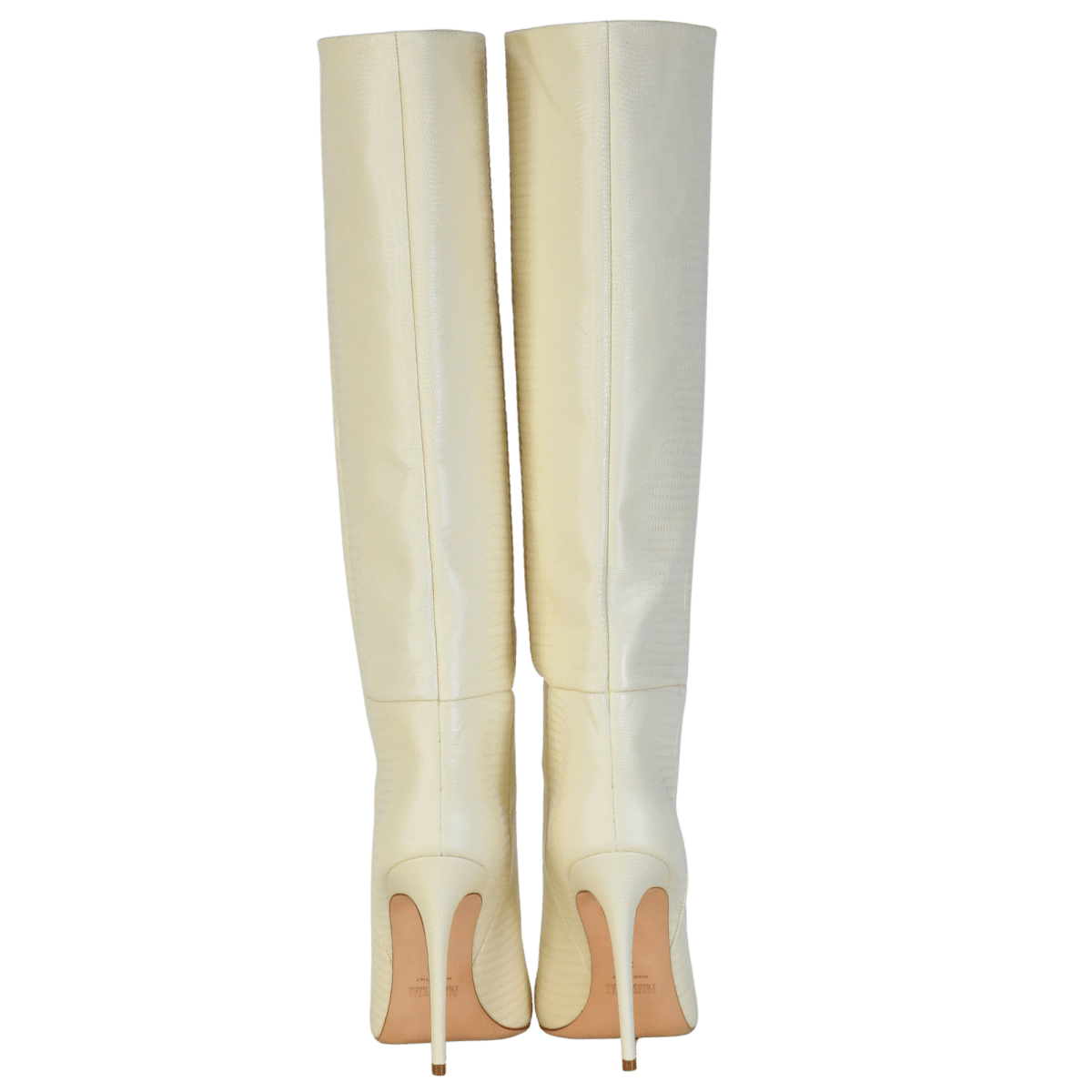Paris Texas Cream Embossed Calfskin Knee High Boots UK 6 EU 39 👠 - Reliked