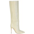 Paris Texas Cream Embossed Calfskin Knee High Boots UK 6 EU 39 👠 - Reliked