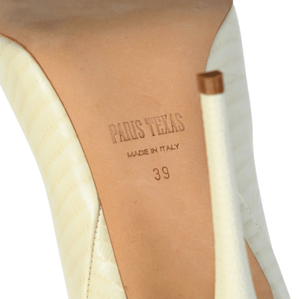 Paris Texas Cream Embossed Calfskin Knee High Boots UK 6 EU 39 👠 - Reliked