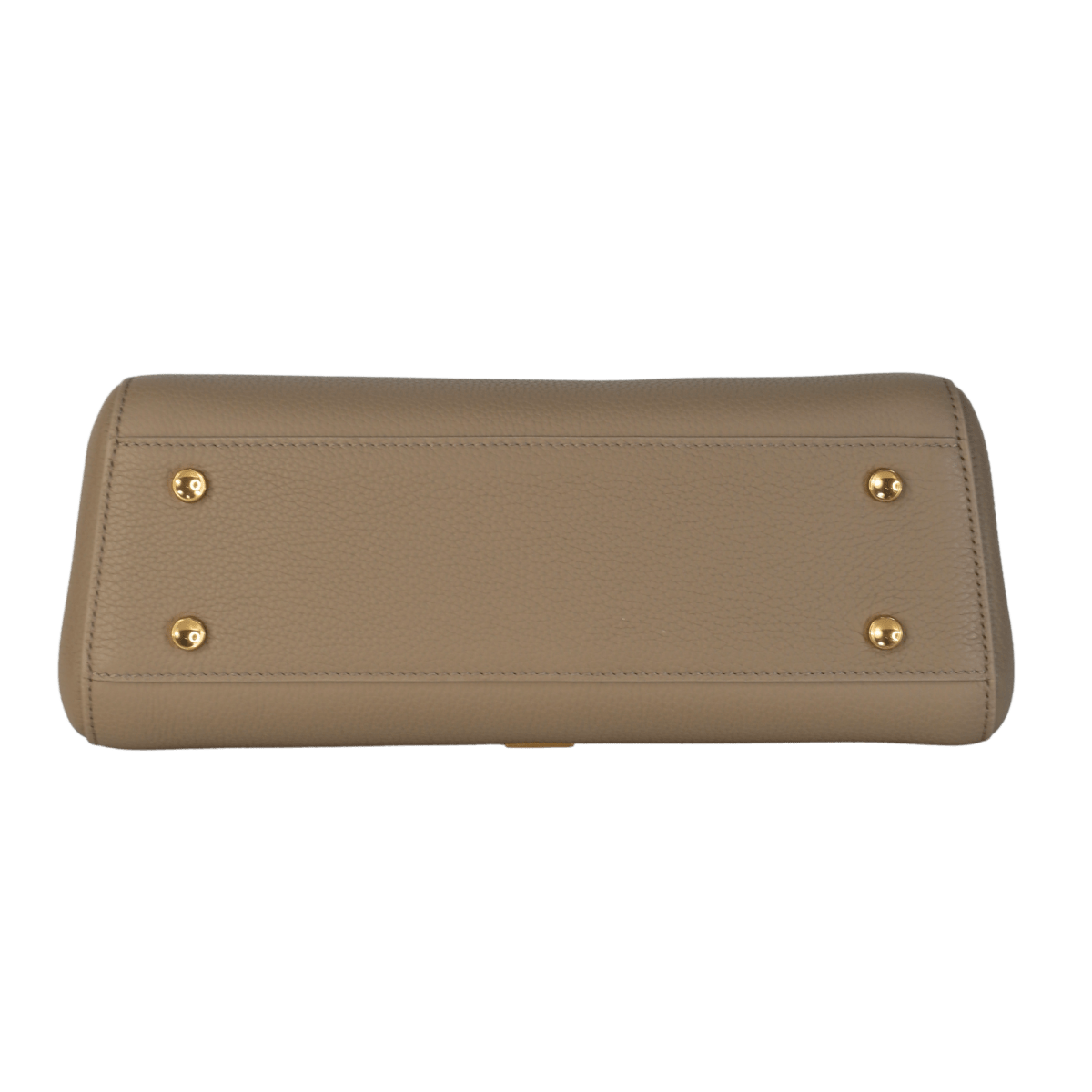 Parisa Wang Beige Madison Taupe Leather Top Handle Bag With Shoulder Strap - Reliked