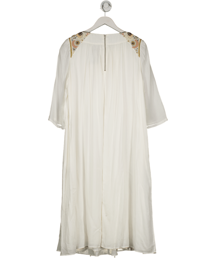 Paul & Joe Cream Hand Embroidered Midi Dress UK M - Reliked