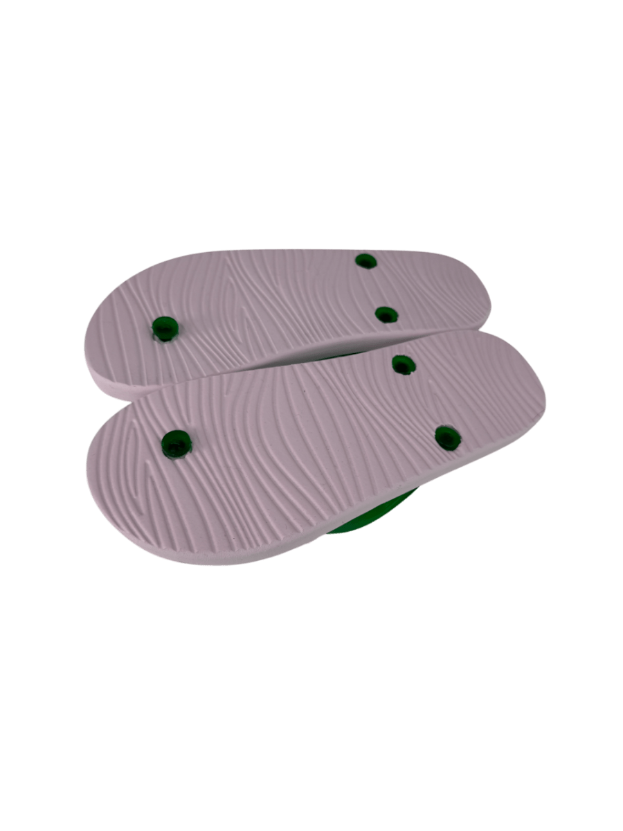 Paul & Joe Pink / Green Heart Print Flip Flops UK 4 EU 37 👠 - Reliked