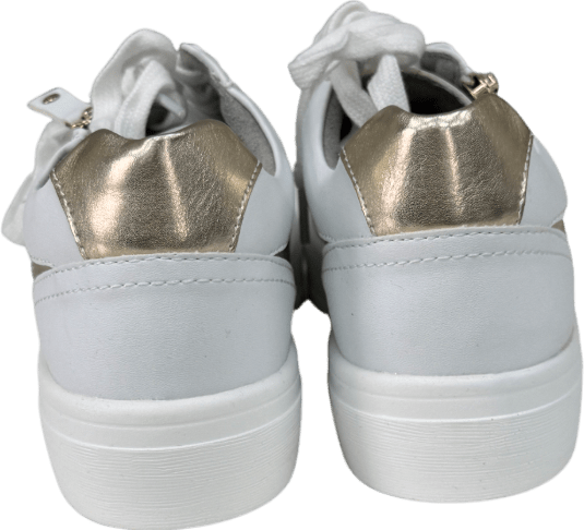 Pavers White / Gold Dual - fasten Trainers UK 6 EU 39 👠 - Reliked